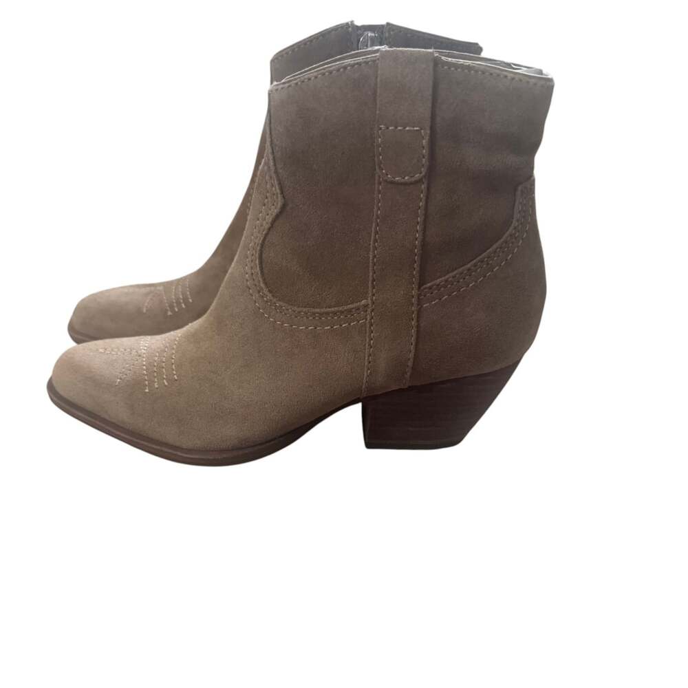 Dolce Vita Silma Western Ankle Bootie Women's Size 6 Truffle Suede NIB